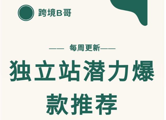 【跨境B哥】独立站潜力爆款选品推荐，测款出单率高达百分之80（每周更新）