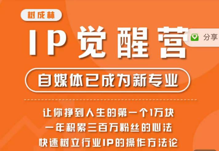 树成林·IP觉醒营，快速树立行业IP的操作方法论，让你赚到人生的第一个1万块（更新）