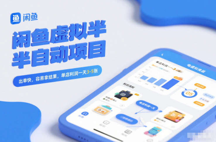 闲鱼虚拟半自动项目,出单快,容易拿结果,单店利润一天3-5张 闲鱼虚拟半自动项目,出单快,容易拿结果,单店利润一天3-5张