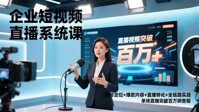 (16878期)企业短视频直播系统课,账号定位+爆款内容+直播转化+全链路实战,单场直播突破百万销售额 (16878期)企业短视频直播系统课,账号定位+爆款内容+直播转化+全链路实战,单场直播突破百万销售额