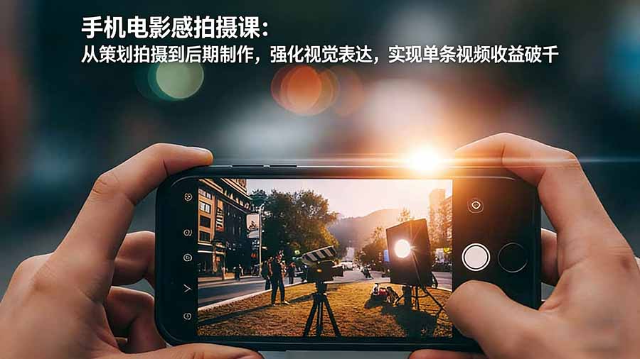 手机电影感拍摄课:从策划拍摄到后期制作,强化视觉表达,实现单条视频收益破千