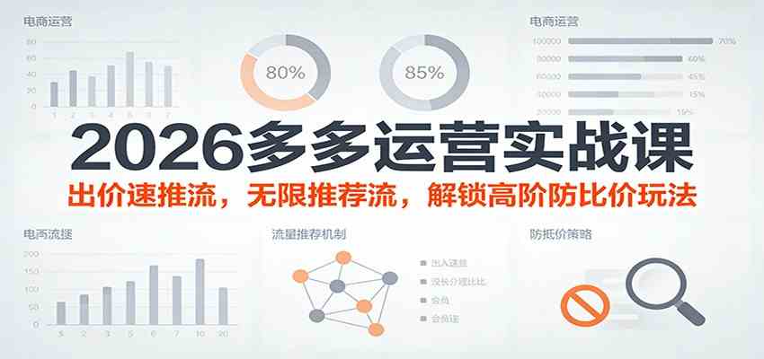 2026多多运营实战课：出价速推流，无限推荐流，解锁高阶防比价玩法（更新）