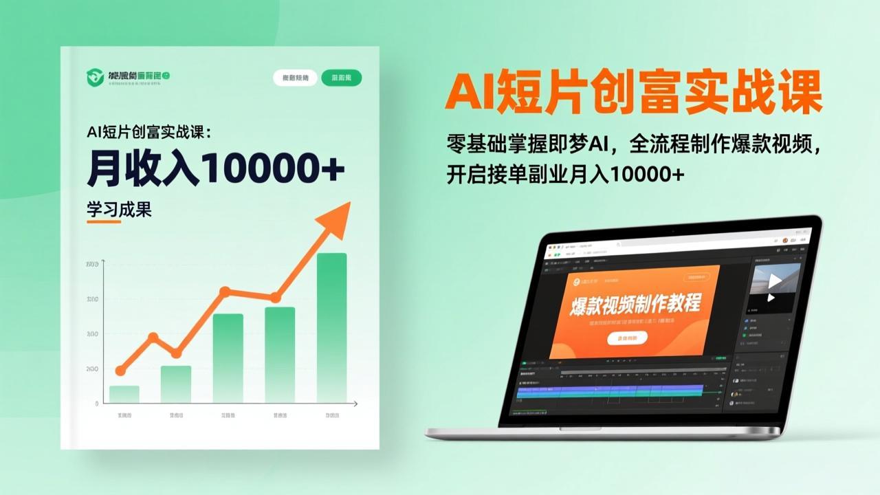 AI短片创富实战课:零基础掌握即梦AI,全流程制作爆款视频,开启接单副业月入10000+(更新