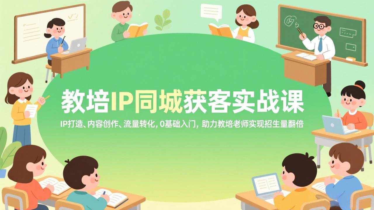 （17341期）教培IP同城获客实战课，IP打造、内容创作、流量转化，0基础入门，助力教培老师实现招生量翻倍