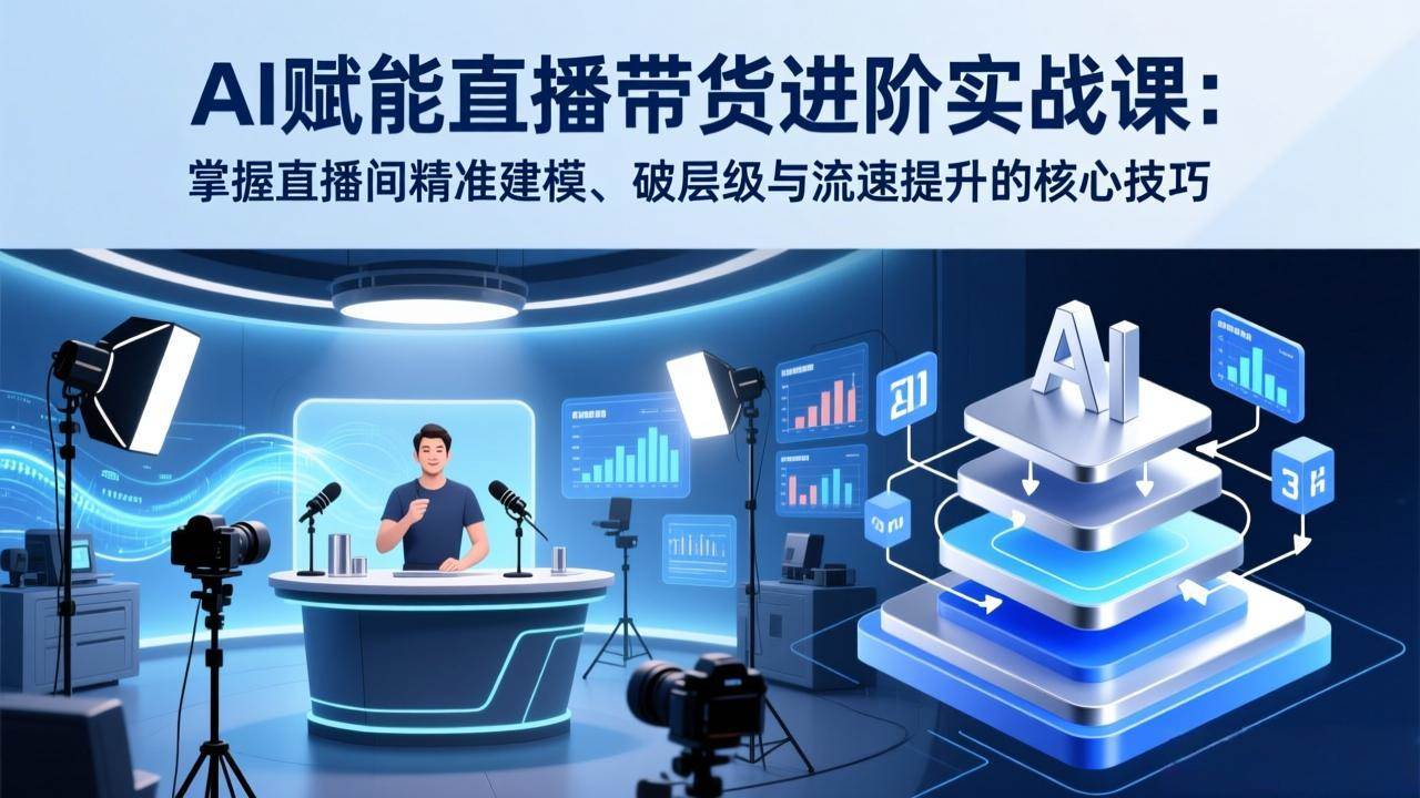 （17405期）AI赋能直播带货进阶实战课：掌握直播间精准建模、破层级与流速提升的核心技巧