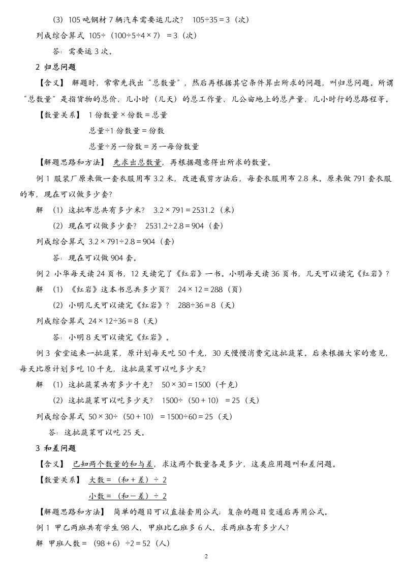 （精品）小学数学典型应用题精讲宝典(1)