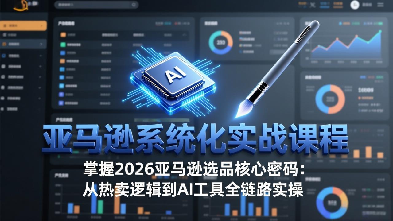 亚马逊系统化实战课-更新3月:2026最新选品方法论,从热卖原因分析到AI作图,提升选品成功率