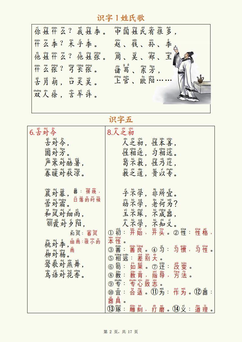 【25春一下语文开学必备全册必背知识汇总（十三类知识点）17页