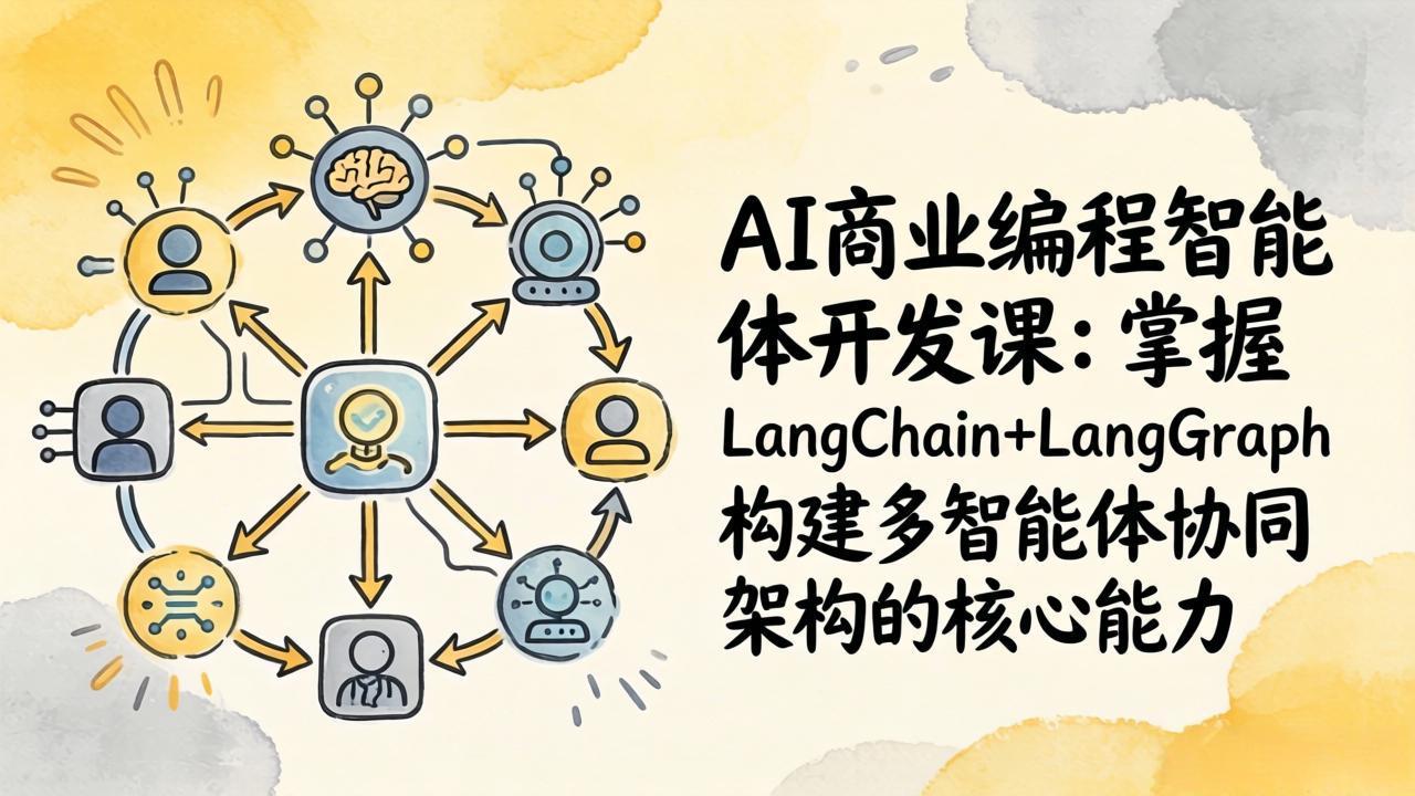 AI商业编程智能体开发课:掌握LangChain+LangGraph构建多智能体协同架构的核心能力