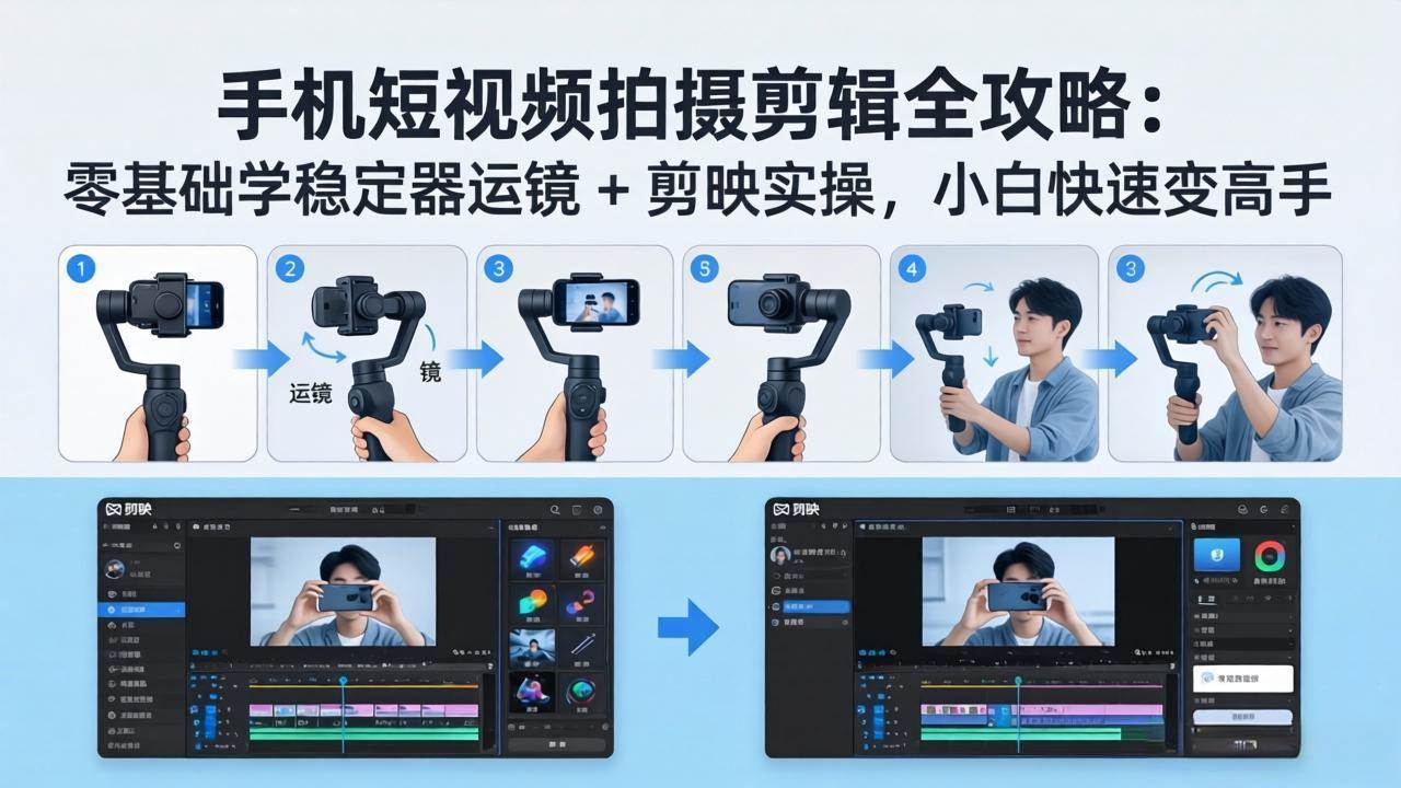 (18003期)手机短视频拍摄剪辑全攻略:零基础学稳定器运镜 + 剪映实操,小白快速变高手 (18003期)手机短视频拍摄剪辑全攻略:零基础学稳定器运镜 + 剪映实操,小白快速变高手