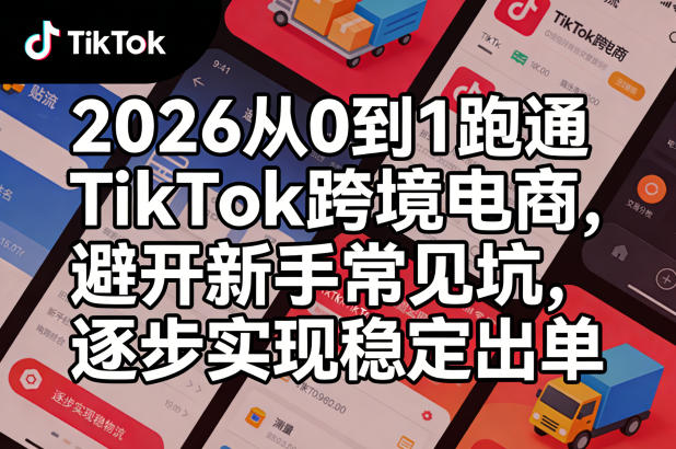2026从0到1跑通TikTok跨境电商,避开新手常见坑,逐步实现稳定出单 2026从0到1跑通TikTok跨境电商,避开新手常见坑,逐步实现稳定出单